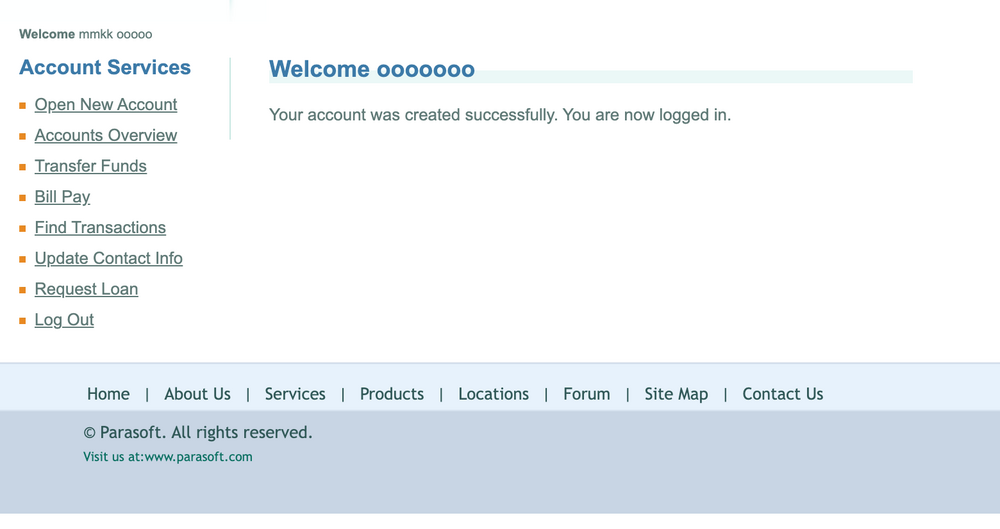500 error on the Parasoft UI